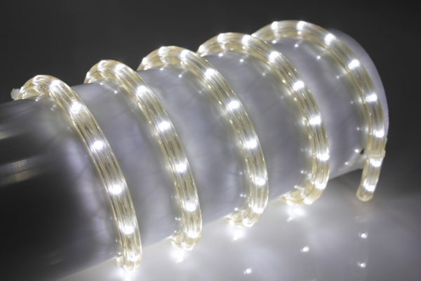LED-DL-2W-2.77CM-100M-240V-W Светодиодная гирлянда дюралайт, фиксинг, белый, D13мм, 36LED/метр, IP54 фото 1