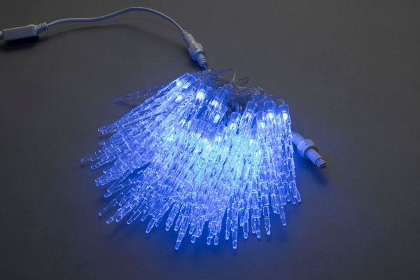 LED-XS-100-10M-230V-B Светодиодная гирлянда 10м, IP54, 240V, Синие LED/насадка Сосульки 12х1,2см фото 2