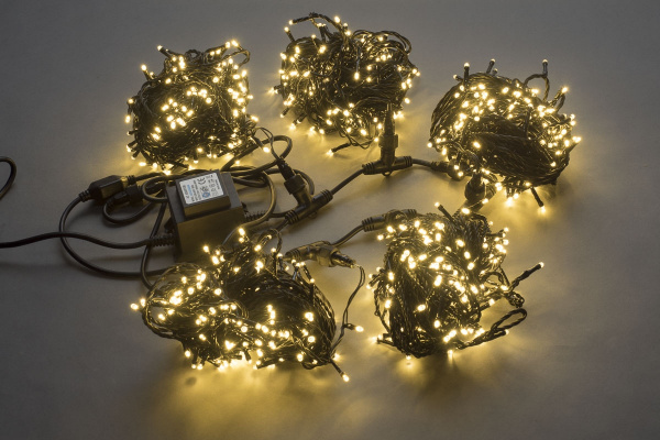 LED-PLS-200*5-20M*5-24V-WW/BL LED гирлянда Спайдер 5*20м 24V, белые теплые LED/черный провод фото 2