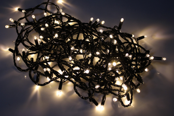 LED-PLS-200-20M-240V-WW/BL-F-W/O бел.Т/бел.Т флэш на черн. проводе (без силового шнура)С КОЛПАЧКОМ фото 1