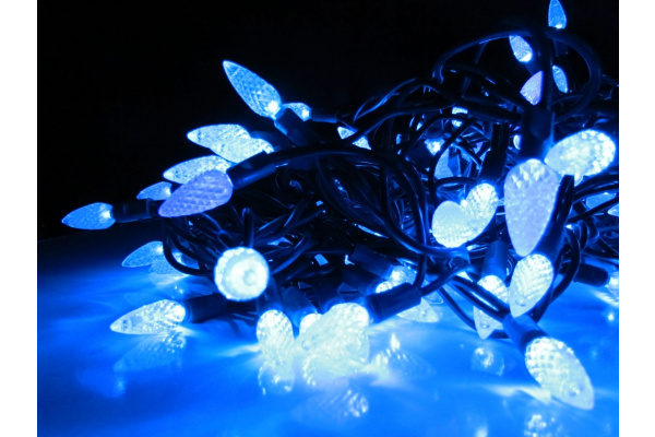 LED-PL-C6-4-G-220V-18-B Светодиодная гирлянда 20м, 220V, синие LED/насадка Ягодка 3,5х1,5см Neo-Neon фото 1