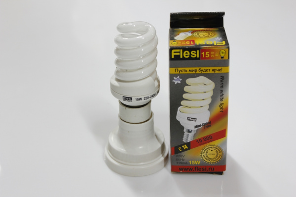 Flesi Spiral 15W Mini S-16A 220V E14 2700K  105x43 фото 1