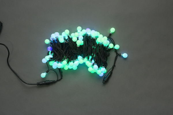 LED-PLR-100-15M-25MM-240V-RGB/BL (SLOW) -W/O LED гирлянда 15м, 240V, IP65, RGB LED/Шарик 2,5см фото 1