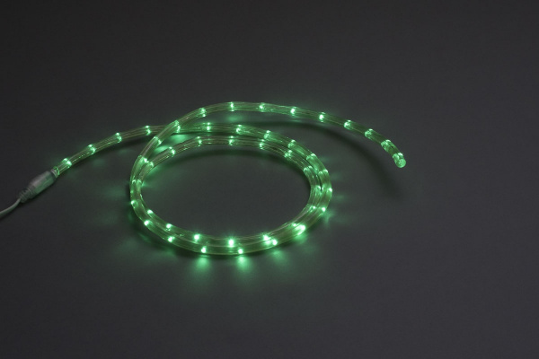 LED-СDL-2W-4CM-100M-11.5MM-220V-G Светодиодная гирлянда дюралайт, фиксинг, зеленые светодиоды, D11,5 фото 2