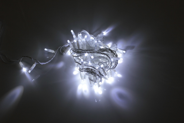 LED-PLS-100-10M-240V-W/W-F-W/O, Белая/белый флэш на бел.пр., соед.(без силового шнура) С КОЛПАЧКОМ фото 1