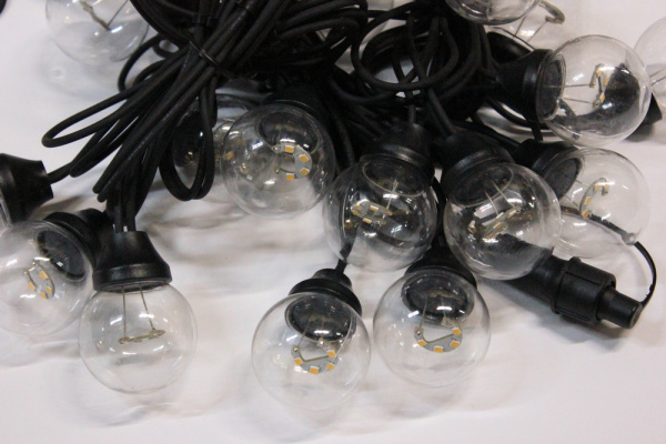 LED-2BLR-2835-20CM-10M-240V-WW/BL Гирлянда Белт-лайт 10м, IP65, 50 белых теплых ламп/черный провод фото 4
