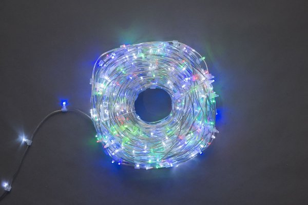 NEW LED-LP-15-100M-12V-M-F(W) Гирлянда клип-лайт мульти LED/белый Flash БЕЗ КОЛПАЧКА. Neo-Neon фото 1