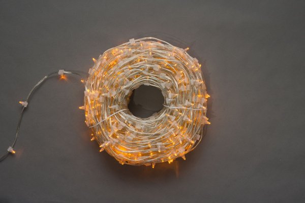 NEW LED-LP-15-100M-12V-Y-F(Y) Гирлянда клип-лайт желтые LED/желтый Flash БЕЗ КОЛПАЧКА. Neo-Neon фото 1