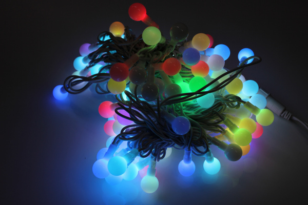LED-PLR-100-15M-25MM-240V-RGB/WH-W/O (INTENSIVE) LED гирлянда 15м, 240V, IP65, RGB LED/Шарик 2,5см фото 1