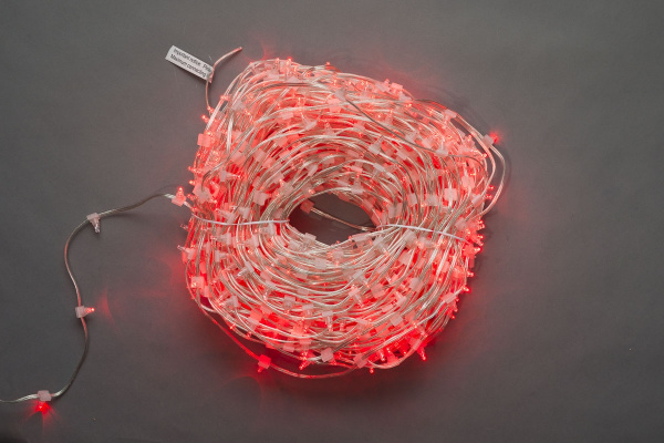 NEW LED-LP-15-100M-12V-R-F(R) Гирлянда клип-лайт красные LED/красный Flash БЕЗ КОЛПАЧКА. Neo-Neon фото 1