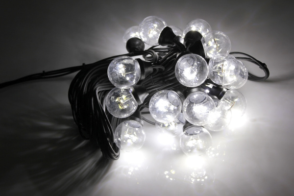 LED-2BLR-2835-50CM-10M-240V-W/BL Гирлянда Белт-лайт 10м, IP65, 20 белых ламп/черный провод. Neo-Neon фото 2