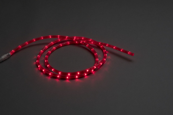 LED-СDL-2W-100M-220V-3,33СМ-R Светодиодная гирлянда дюралайт фиксинг, красные светодиоды и оплетка,  фото 2