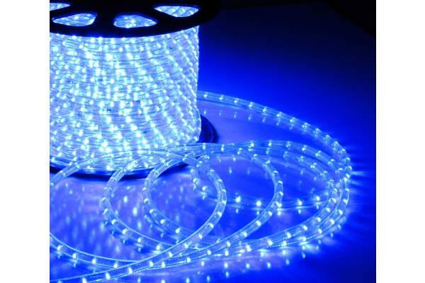 LED-DL-2W-100M-2M-240V-B Светодиодная гирлянда дюралайт, фиксинг, синий, D13мм, 36LED/метр, IP65, кр фото 1