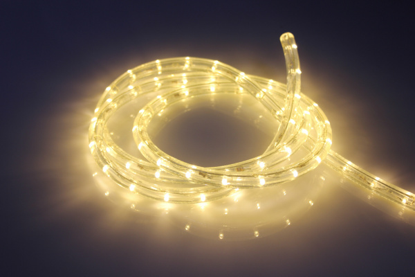 LED-DL-2W-100M-1M-12V-WW Светодиодная гирлянда дюралайт фиксинг, белый теплый, 12V, D13мм, 36LED/мет фото 1