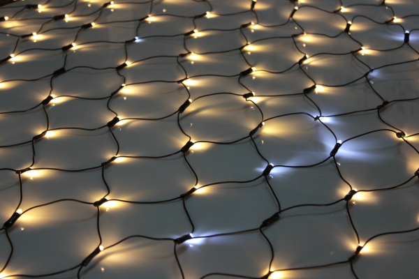 LED-SNL-432-2*3M-240V-WW/BL-F(CW) Сеть 2*3м. белые теплые LED/Flash CW/черный провод, соединяемая фото 2