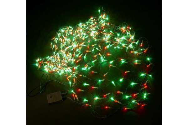 LED-XG-504-C-230V Световая Гирлянда Сеть 3*1м. красные,зеленые LED/черный провод/контроллер. Flesi фото 1