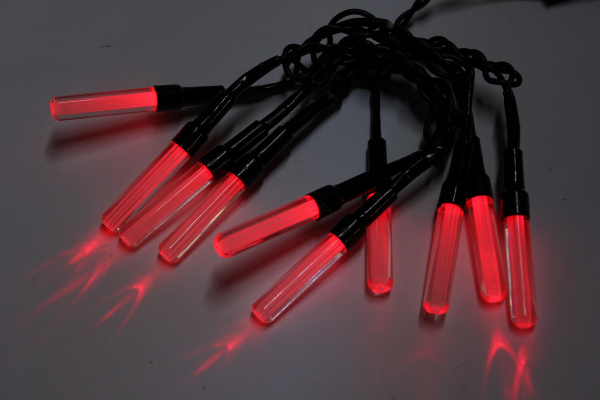 LED-LINE-10-AC-LI-O/GP-24V-R Светодиодная гирлянда 1м, 24V, IP44 красные LED/насадка Капсула 5,5*1см фото 1