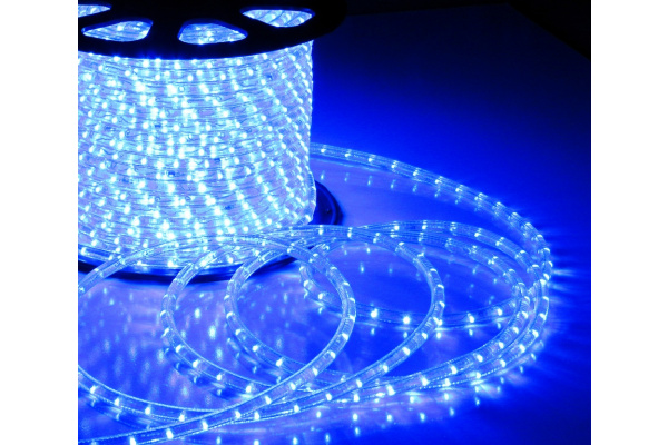 LED-DL-2W-100M-1M-24V-B Светодиодная гирлянда дюралайт фиксинг, синий, 24V, D13мм, 36LED/метр, IP54, фото 1