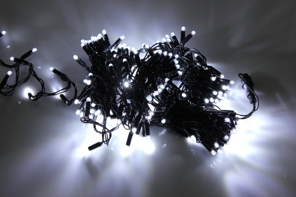 LED-PLS-100-10M-240V-W/BL-W/O, белая/черн. провод, соединяемая (без силового шнура) С КОЛПАЧКОМ фото 2