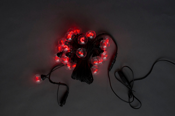 LED-2BLR-40CM-10M-240V-R Гирлянда Белт-лайт 10м, IP65, 25 красных ламп/черный провод. Neo-Neon фото 1