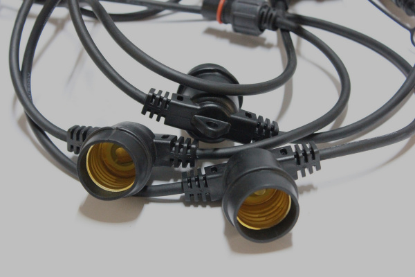 LED-2BLR-10M-20Е27-240V-BL Гирлянда Белт-лайт IP65, 10м, черные провод и 20 патронов Е27. Neo-Neon фото 3