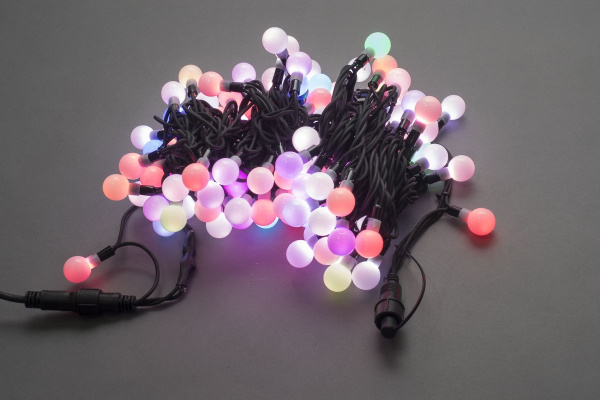 LED-PLR-100-15M-25MM-240V-RGB/BL (SLOW) -W/O LED гирлянда 15м, 240V, IP65, RGB LED/Шарик 2,5см фото 5