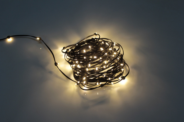 LED-LP-ZY-15CM-20M-12V-WW/BL Гирлянда клип-лайт белые теплые LED, 20м, БЕЗ БЛОКА. Neo-Neon фото 1