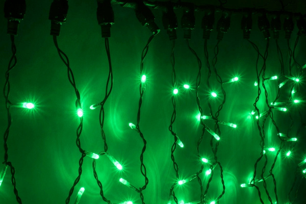 LED-XP-3725-3M-230V-S (зеленые светодиоды/черный провод), Flash. Светодиодный занавес 2*3м. Flesi фото 2