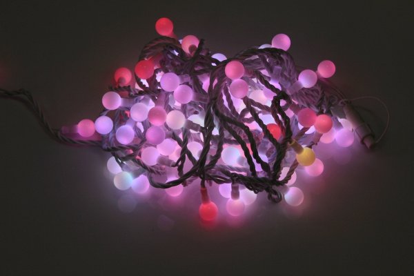 LED-PLR-100-15M-25MM-240V-RGB/WH -W/O (SLOW) LED гирлянда 15м, 240V, IP65, RGB LED/Шарик 2,5см фото 2