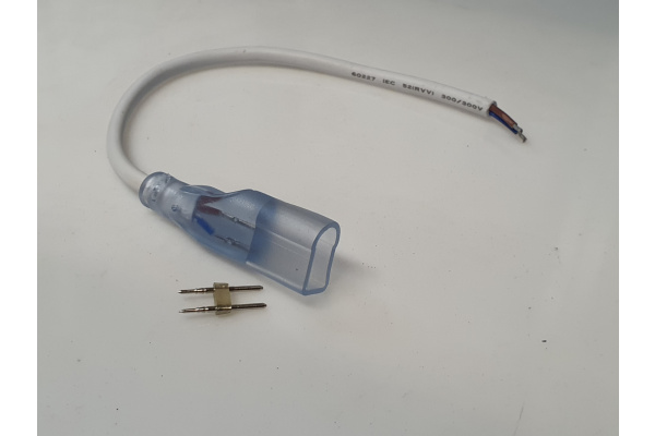 30см силовой шнур для Световой гирлянды Гибкий неон LED NEON FLEX  LM-24V-2835-120P 8х18мм фото 1