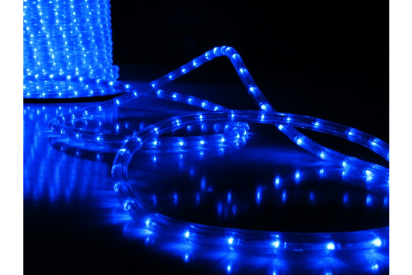 LED-XD-5W-100M-240V-K/2,77CM Светодиодная гирлянда дюралайт чейзинг, синий, D16мм, 36LED/метр, IP54, фото 1