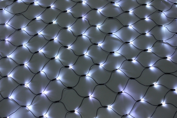 LED-SNL-288-2*2M-240V-W/BL-F(CW) Гирлянда Сеть 2*2м. белые LED/Flash CW/черный провод, соединяемая фото 1