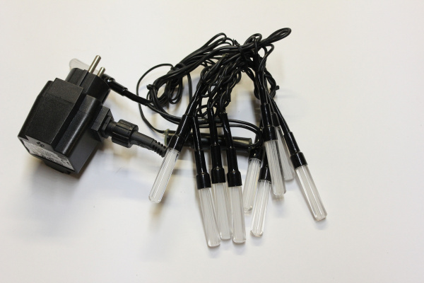 LED-LINE-10-AC-LI-O/GP-24V-G Светодиодная гирлянда 1м, 24V, IP44 зеленые LED/насадка Капсула 5,5*1см фото 4