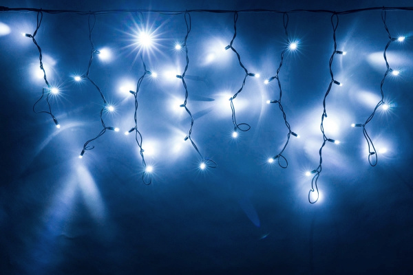 LED-RPLR-160-4.8M-240V-W  белые светодиоды/провод черный каучук. Уличная светодиодная гирлянда бахро фото 1