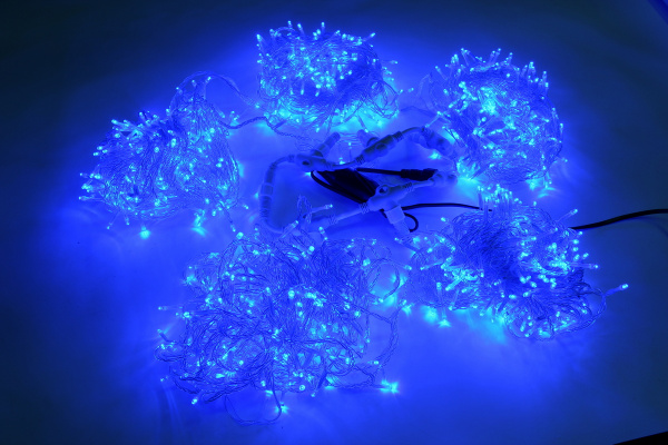 LED-PLS-200*5-20M*5-24V-B/С LED гирлянда Спайдер 5*20м, 24V, синие LED/прозрачный провод. Neo-Neon фото 1