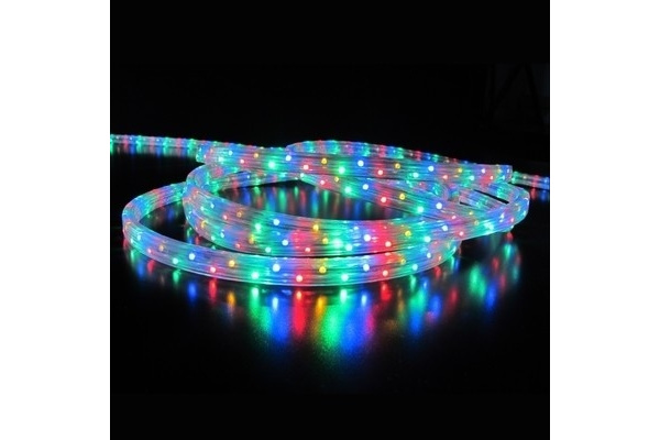LED-XF-3W-100M-240V М(R/Y/B/G) Светодиодный дюралайт чейзинг, мульти, 11*18мм, 240V, кратность 2м.  фото 1