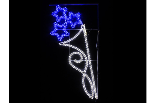 FLESI-LED-KN 003-240V-W/B (LED 3STAR PATTERN MOTIF) производство (РФ) 150х78см  фото 1