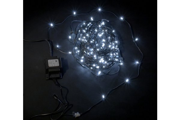 LED-LP-15СМ-100M-12V-W  Светодиодная гирлянда клип-лайт белые LED, БЕЗ КОЛПАЧКА фото 1