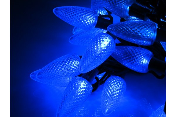 LED-PL-C9-8-G-220V-18-B Светодиодная гирлянда 20м 240V синие LED/насадка Шишки 5,6х2,6см. Neo-Neon фото 2