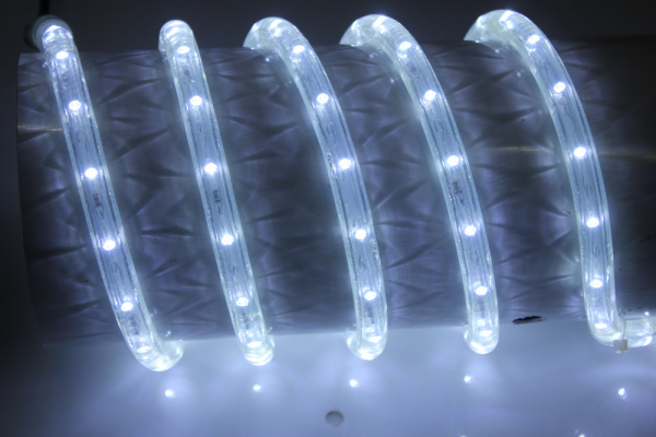 LED-DL-2W-100M-1M-240V-W Светодиодная гирлянда дюралайт, фиксинг, белый(6500K), D13мм, 36LED/метр, I фото 2