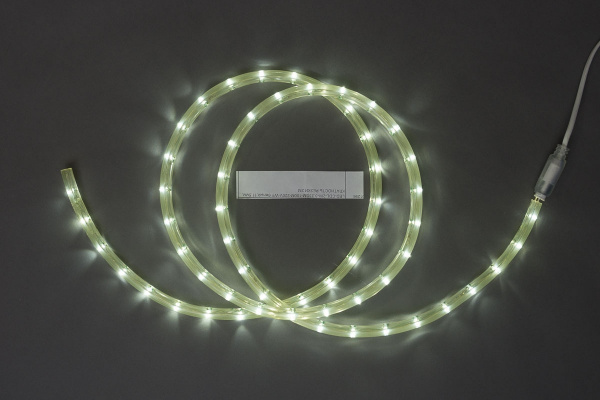 LED-СDL-2W-3,33СМ-100M-220V-WY Светодиодная гирлянда дюралайт фиксинг, белые светодиоды, D11,5мм, 30 фото 1