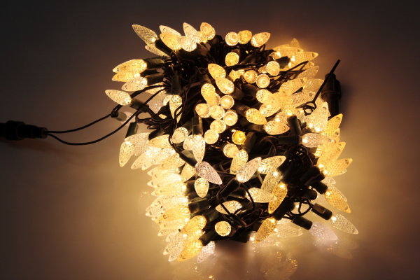 LED-PL-C6-4-G-220V-20-WW Светодиодная гирлянда 20м 220V белые теплые LED/насадка Ягодка 3,5х1,5см фото 2