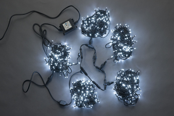 LED-PLS-200*5-20M*5-24V-W/BL Светодиодная гирлянда Спайдер 5*20м 24V белыеLED/черный провод Neo-Neon фото 1