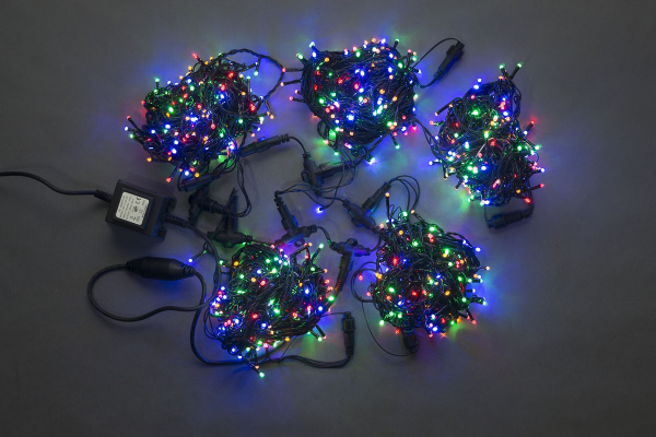 LED-PLS-200*5-20M*5-24V-M/BL LED гирлянда Спайдер 5*20м, 24V, мульти LED/черный провод. Neo-Neon фото 1