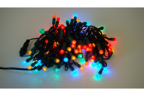 LED-PL-G12-4-G-240V-20-M Светодиодная гирлянда, 20м, 240V, мульти LED/насадка Шарик 1,2см. Neo-Neon фото 1