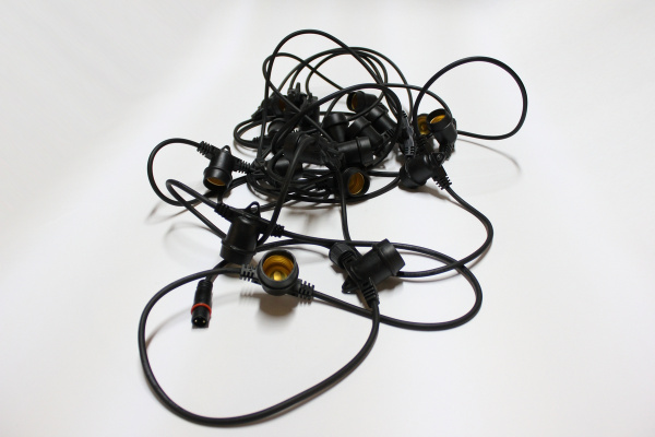 LED-2BLR-10M-20Е27-240V-BL Гирлянда Белт-лайт IP65, 10м, черные провод и 20 патронов Е27. Neo-Neon фото 1