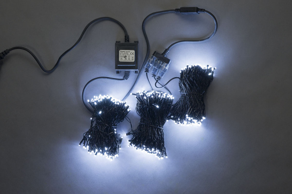 LED-BS-200*3-20M*3-24V-W Светодиодная гирлянда Спайдер 3*20м, 24V, белые LED/черный провод. Flesi фото 1